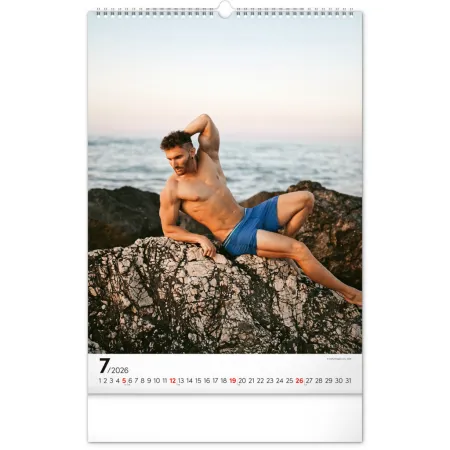 Nástěnný kalendář Men Exclusive 2026, 33 x 46 cm