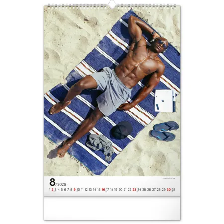 Nástěnný kalendář Men Exclusive 2026, 33 x 46 cm