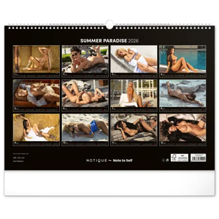Nástěnný kalendář Summer Paradise 2026, 48 x 33 cm