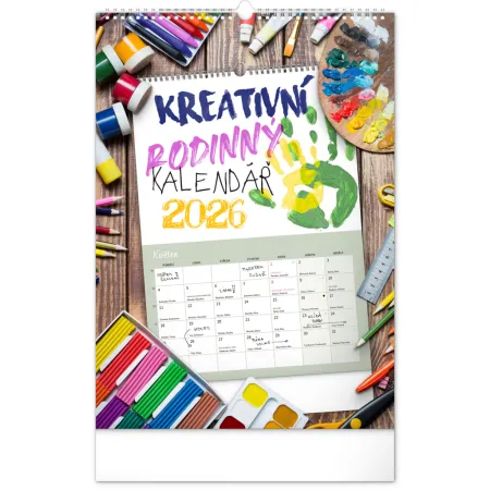 NOTIQUE Kreativní rodinný kalendář 2026, 33 x 46 cm