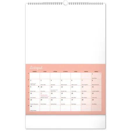 NOTIQUE Kreativní rodinný kalendář 2026, 33 x 46 cm