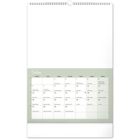 NOTIQUE Kreativní rodinný kalendář 2026, 33 x 46 cm