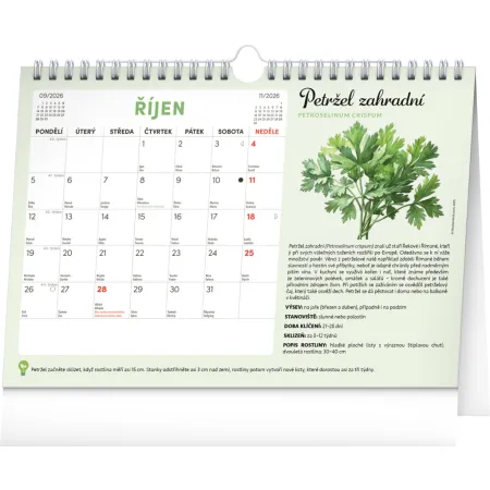 NOTIQUE Měsíční plánovací kalendář se semínky 2026, 30 x 21 cm