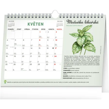 NOTIQUE Měsíční plánovací kalendář se semínky 2026, 30 x 21 cm