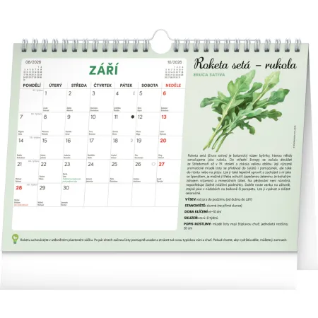 NOTIQUE Měsíční plánovací kalendář se semínky 2026, 30 x 21 cm