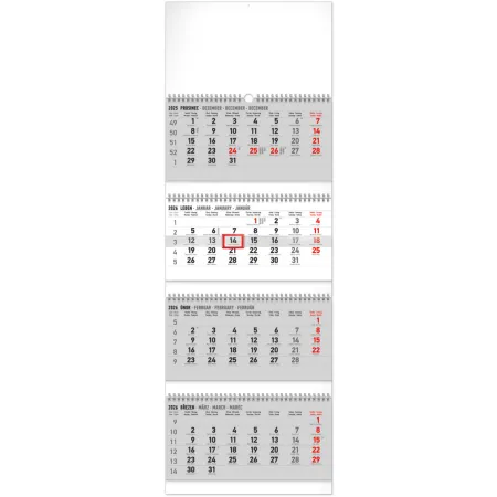 NOTIQUE Nástěnný kalendář 4měsíční standard skládací 2026, 29,5 x 84,5 cm