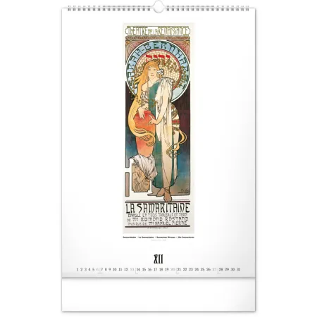 NOTIQUE Nástěnný kalendář Alfons Mucha 2026, 33 x 46 cm