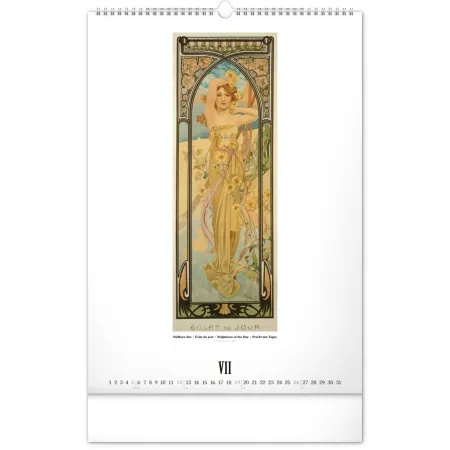 NOTIQUE Nástěnný kalendář Alfons Mucha 2026, 33 x 46 cm