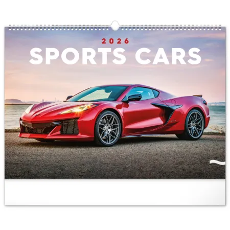 NOTIQUE Nástěnný kalendář Auta 2026, 48 x 33 cm