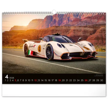 NOTIQUE Nástěnný kalendář Auta 2026, 48 x 33 cm
