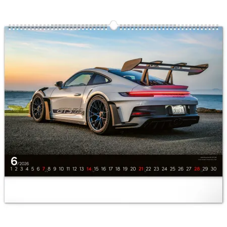 NOTIQUE Nástěnný kalendář Auta 2026, 48 x 33 cm