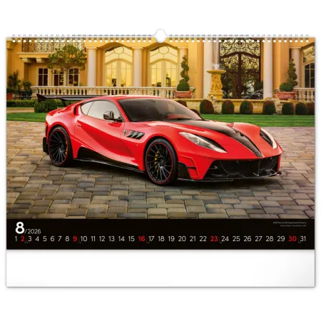 NOTIQUE Nástěnný kalendář Auta 2026, 48 x 33 cm