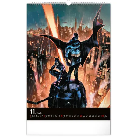 NOTIQUE Nástěnný kalendář Batman Dark 2026, 33 x 46 cm
