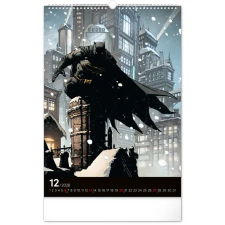 NOTIQUE Nástěnný kalendář Batman Dark 2026, 33 x 46 cm