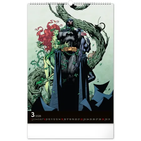NOTIQUE Nástěnný kalendář Batman Dark 2026, 33 x 46 cm