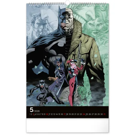 NOTIQUE Nástěnný kalendář Batman Dark 2026, 33 x 46 cm