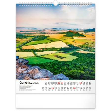 NOTIQUE Nástěnný kalendář Česká republika 2026, 30 x 34 cm