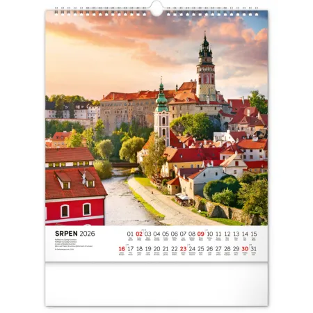 NOTIQUE Nástěnný kalendář Česká republika 2026, 30 x 34 cm