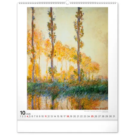 NOTIQUE Nástěnný kalendář Claude Monet 2026, 48 x 56 cm