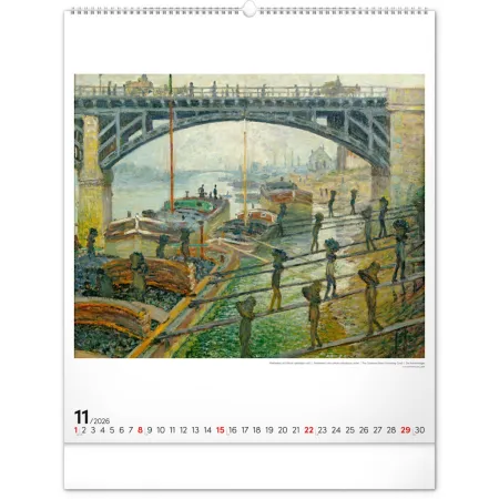NOTIQUE Nástěnný kalendář Claude Monet 2026, 48 x 56 cm