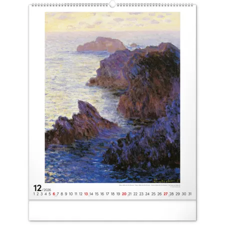 NOTIQUE Nástěnný kalendář Claude Monet 2026, 48 x 56 cm