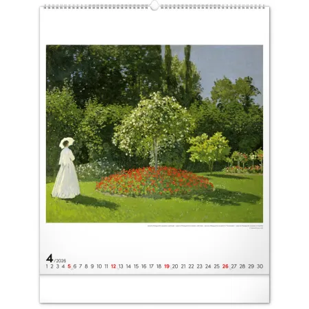NOTIQUE Nástěnný kalendář Claude Monet 2026, 48 x 56 cm