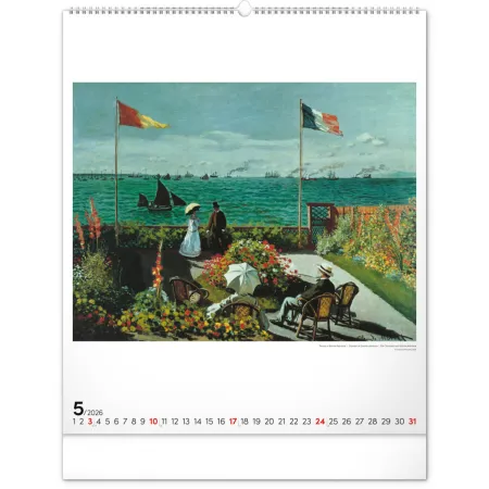 NOTIQUE Nástěnný kalendář Claude Monet 2026, 48 x 56 cm