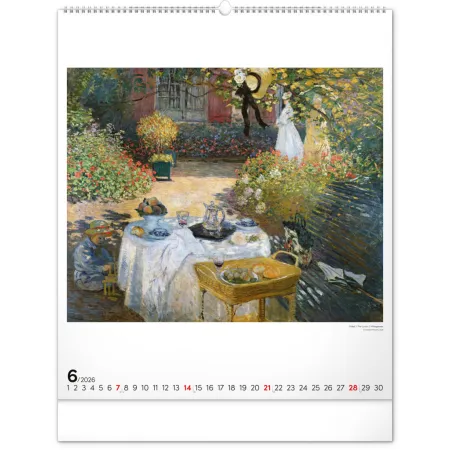 NOTIQUE Nástěnný kalendář Claude Monet 2026, 48 x 56 cm