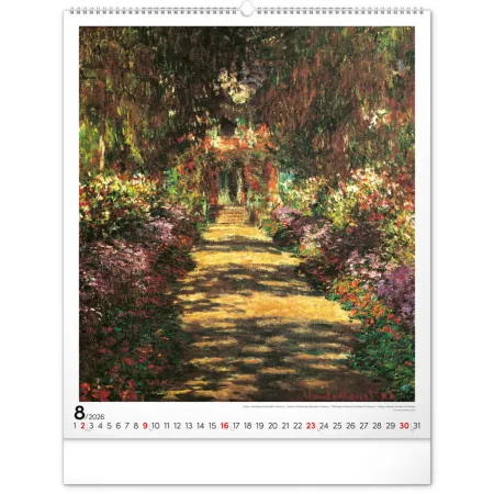 NOTIQUE Nástěnný kalendář Claude Monet 2026, 48 x 56 cm