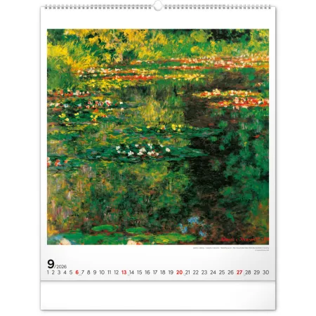 NOTIQUE Nástěnný kalendář Claude Monet 2026, 48 x 56 cm