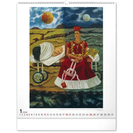 NOTIQUE Nástěnný kalendář Frida Kahlo 2026, 48 x 56 cm