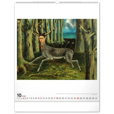 NOTIQUE Nástěnný kalendář Frida Kahlo 2026, 48 x 56 cm