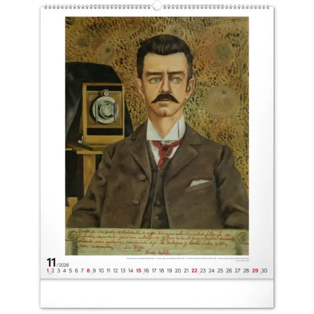 NOTIQUE Nástěnný kalendář Frida Kahlo 2026, 48 x 56 cm