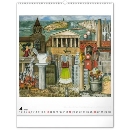 NOTIQUE Nástěnný kalendář Frida Kahlo 2026, 48 x 56 cm