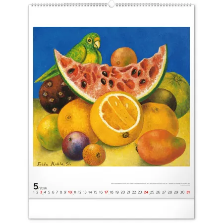 NOTIQUE Nástěnný kalendář Frida Kahlo 2026, 48 x 56 cm