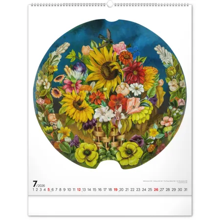 NOTIQUE Nástěnný kalendář Frida Kahlo 2026, 48 x 56 cm