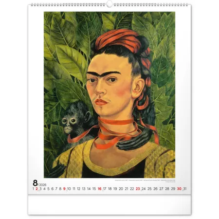 NOTIQUE Nástěnný kalendář Frida Kahlo 2026, 48 x 56 cm