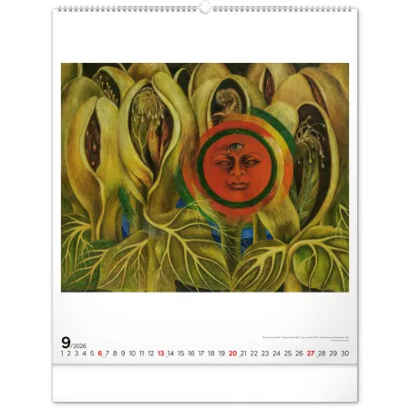 NOTIQUE Nástěnný kalendář Frida Kahlo 2026, 48 x 56 cm