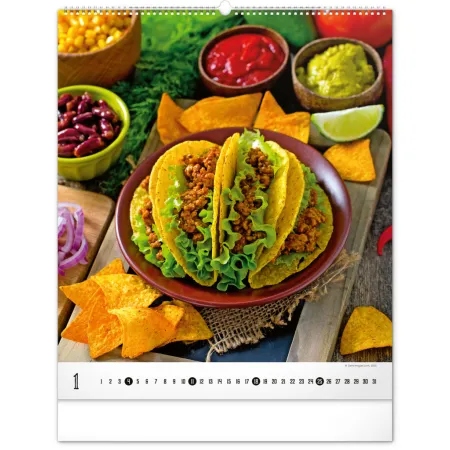 NOTIQUE Nástěnný kalendář Gourmet 2026, 48 x 56 cm