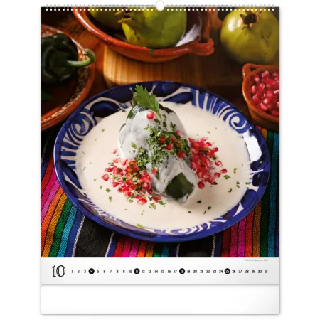 NOTIQUE Nástěnný kalendář Gourmet 2026, 48 x 56 cm