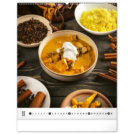 NOTIQUE Nástěnný kalendář Gourmet 2026, 48 x 56 cm