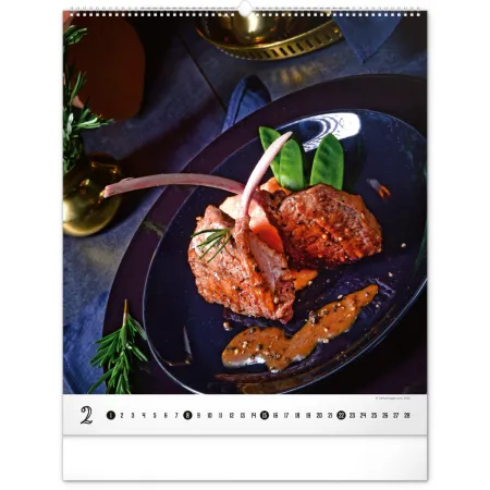 NOTIQUE Nástěnný kalendář Gourmet 2026, 48 x 56 cm