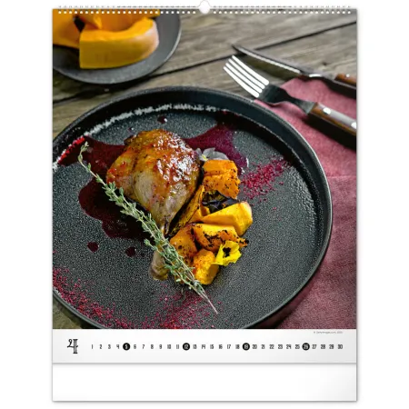 NOTIQUE Nástěnný kalendář Gourmet 2026, 48 x 56 cm