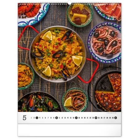 NOTIQUE Nástěnný kalendář Gourmet 2026, 48 x 56 cm