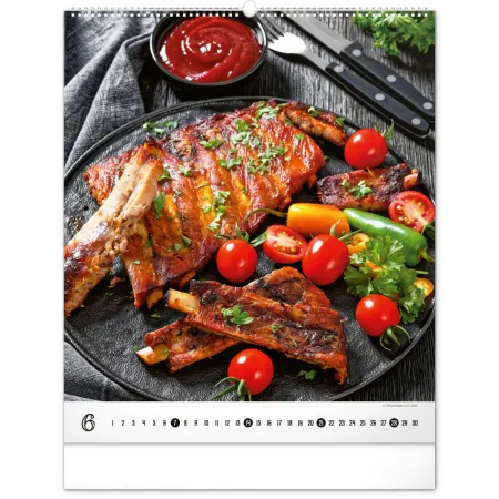 NOTIQUE Nástěnný kalendář Gourmet 2026, 48 x 56 cm