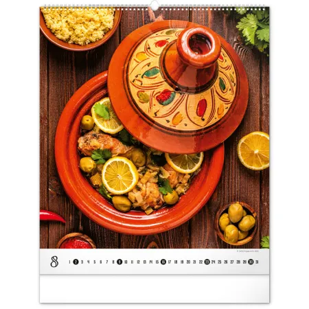 NOTIQUE Nástěnný kalendář Gourmet 2026, 48 x 56 cm