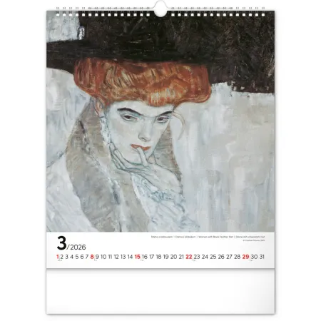 NOTIQUE Nástěnný kalendář Gustav Klimt 2026, 30 x 34 cm