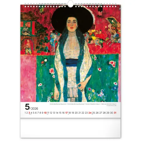NOTIQUE Nástěnný kalendář Gustav Klimt 2026, 30 x 34 cm