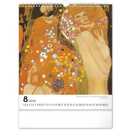 NOTIQUE Nástěnný kalendář Gustav Klimt 2026, 30 x 34 cm