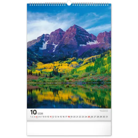 NOTIQUE Nástěnný kalendář Hory 2026, 33 x 46 cm